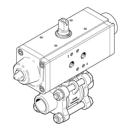 Festo Ball Valve Actuator Unit VZBA-11/2"-WW-63-T-22-F0507-V4V4T-PS53-R VZBA-11/2"-WW-63-T-22-F0507-V4V4T-PS53-R
